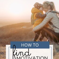 mom hugging child in nature with sunrise, text overlay.