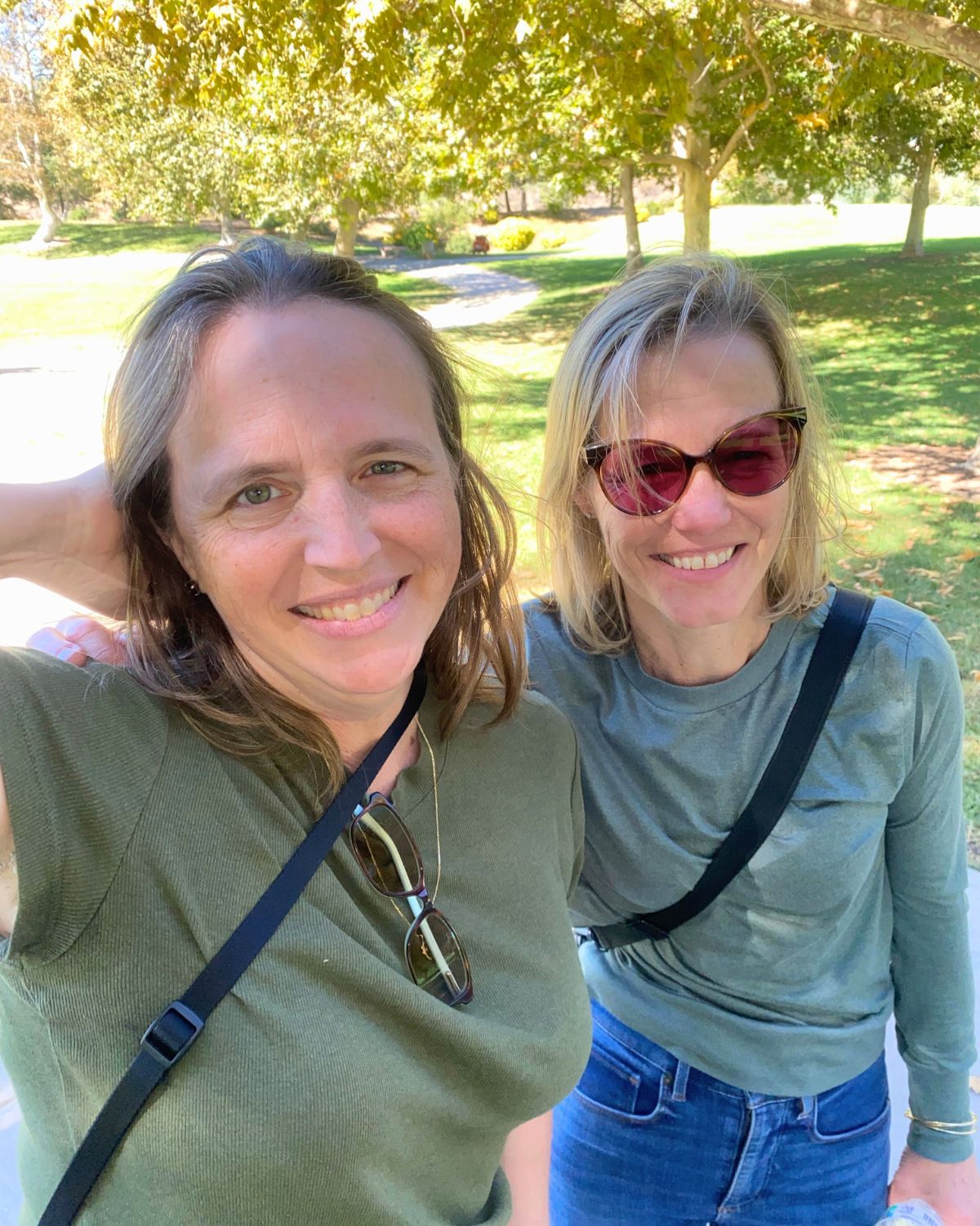 jessica and stephanie at the park.