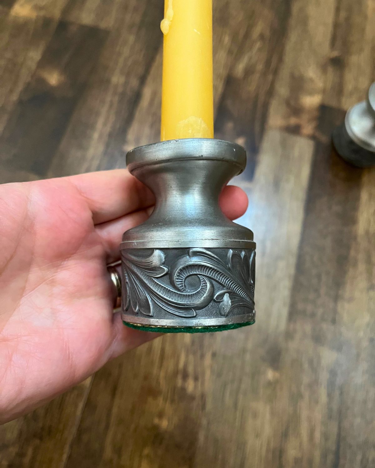 norwegian candlestick in hand.