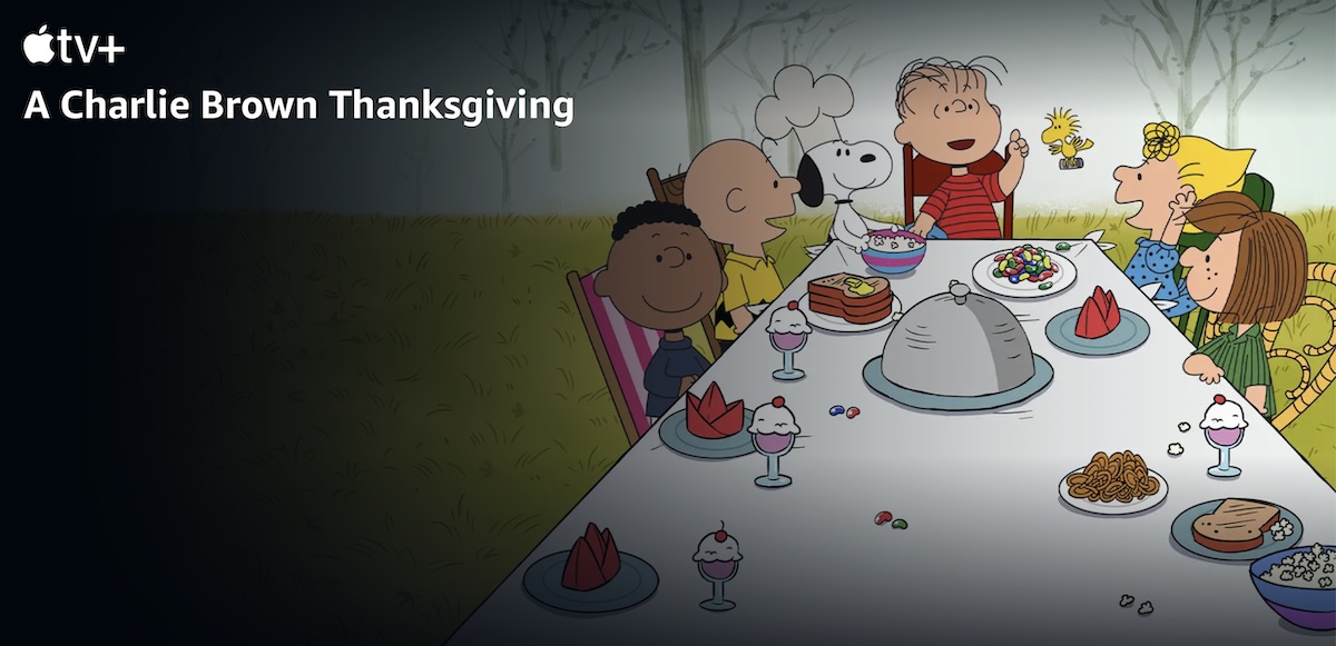 screenshot of charlie brown thanksgiving on apple tv.