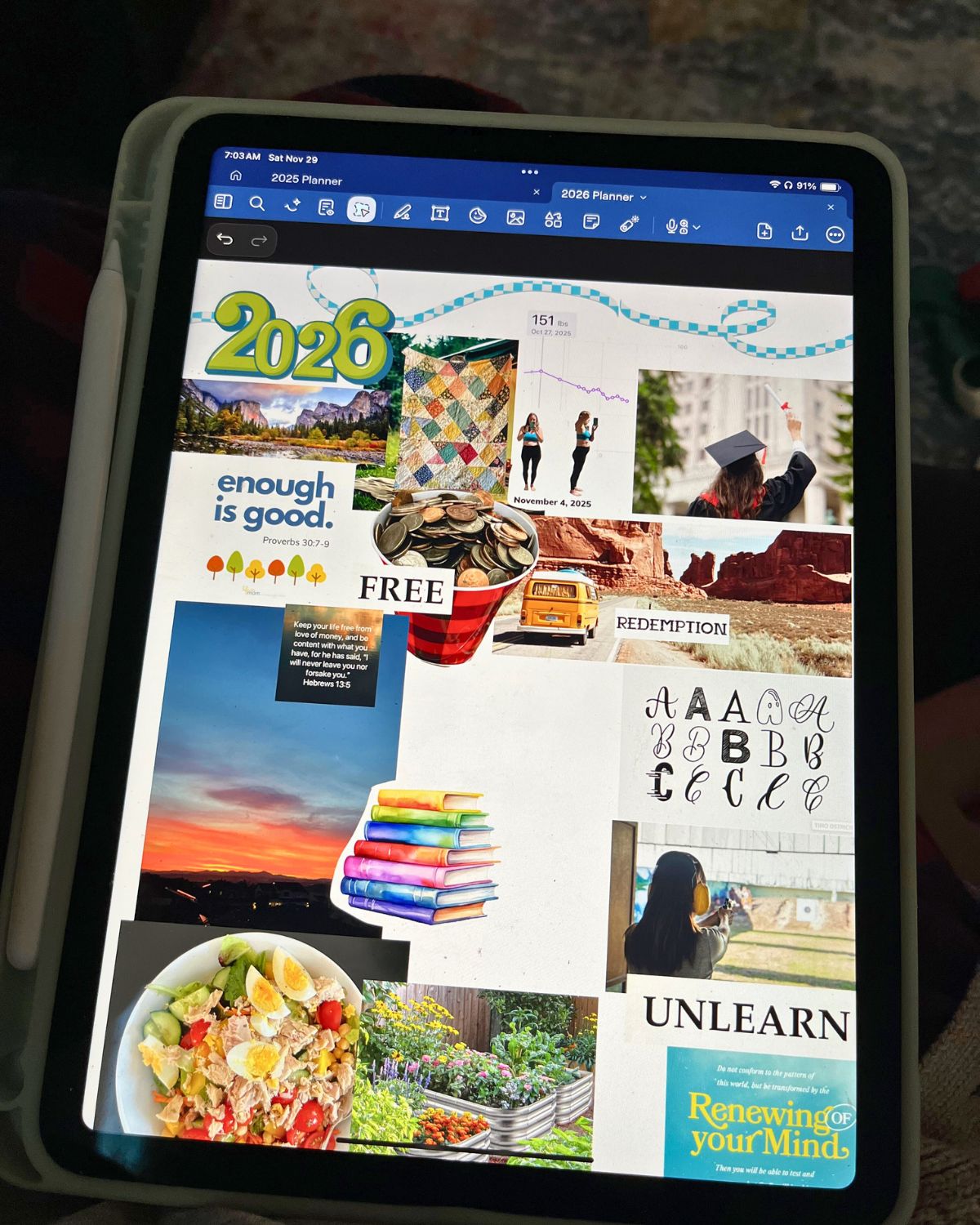 vision page for next year.