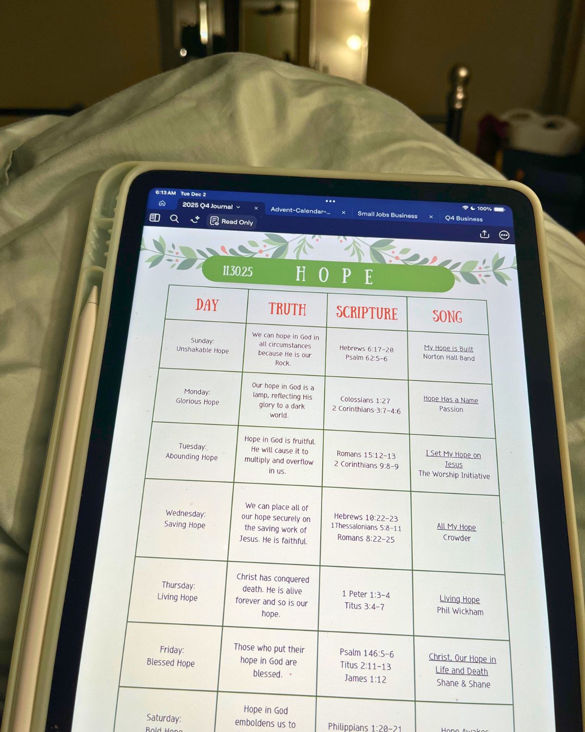advent bible study on iPad.