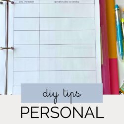 planner page in binder, with text overlay.