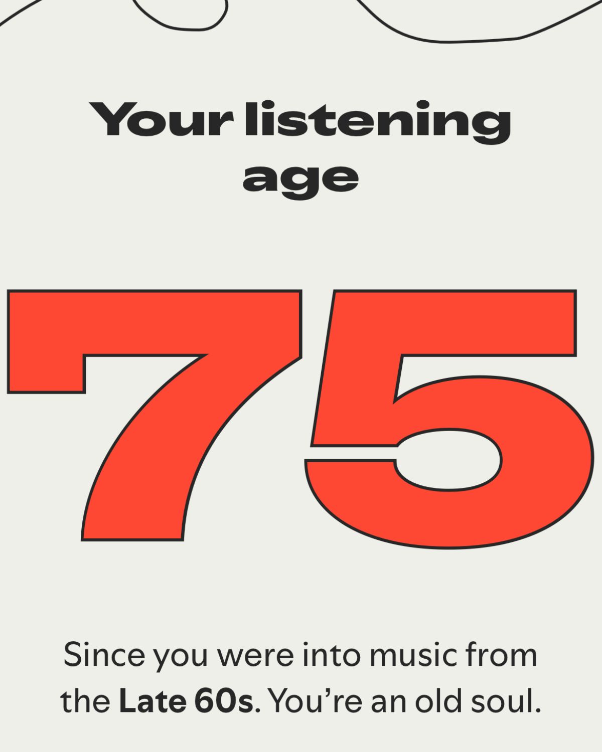 spotify screen shot of listening age.