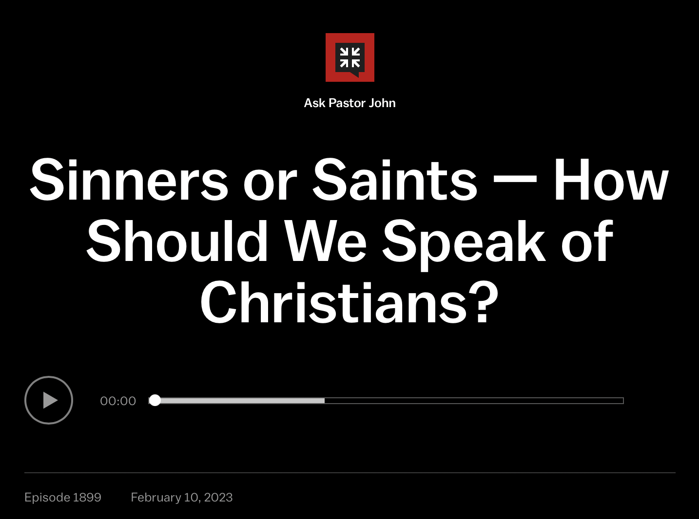 screenshot of sinners or saints podcast episode graphic.