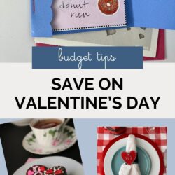 collage of budget ways to save on valentine's day, with text overlay.