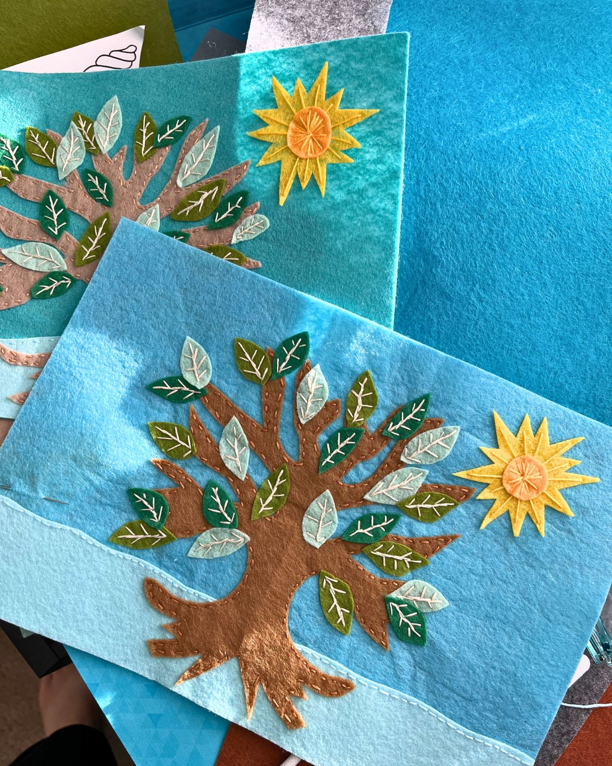 trees for felt embroidery project.