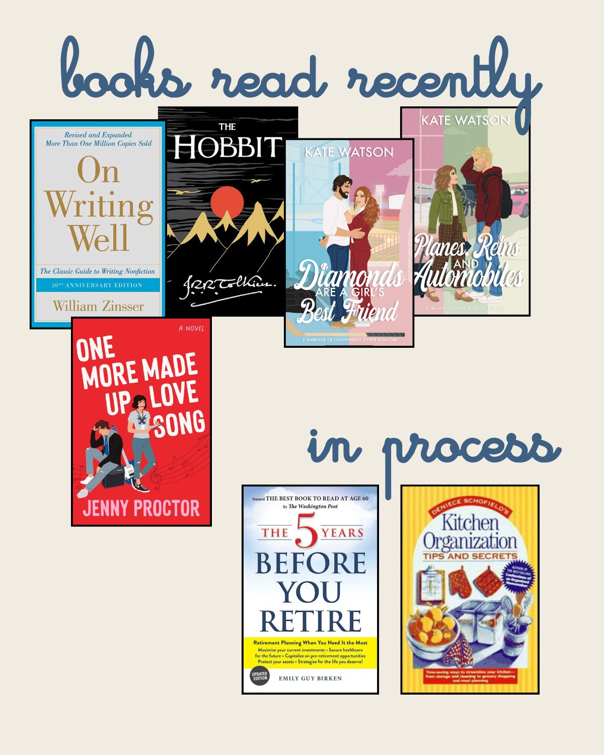 collage of books read this week.