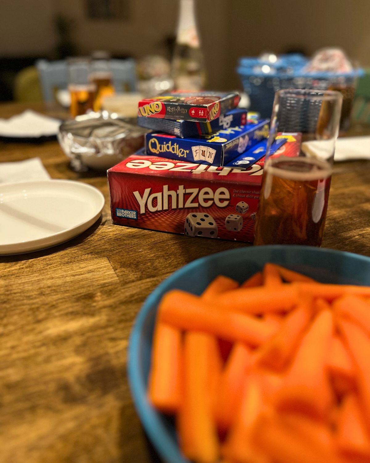 super bowl family dinner table.