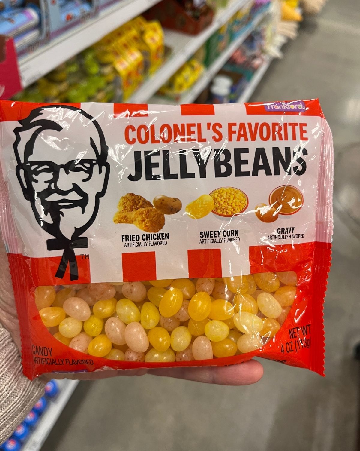 bag of kfc jelly beans in aisle at target.