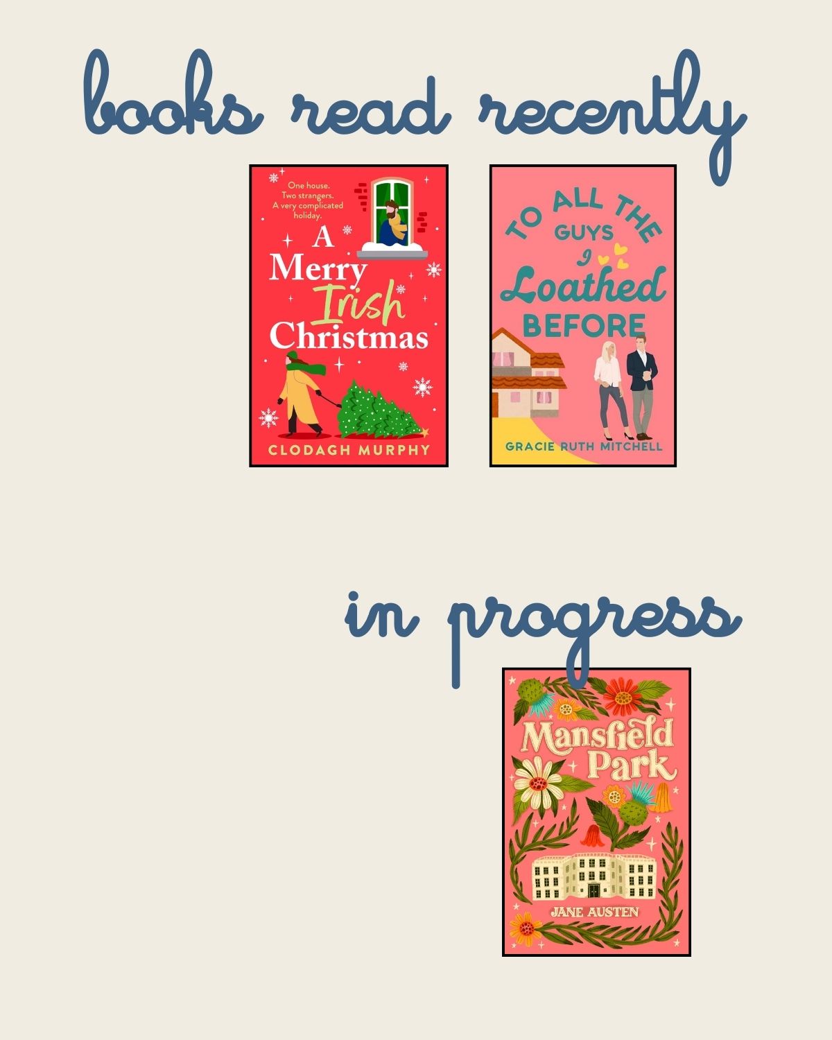 collage of books read recently.