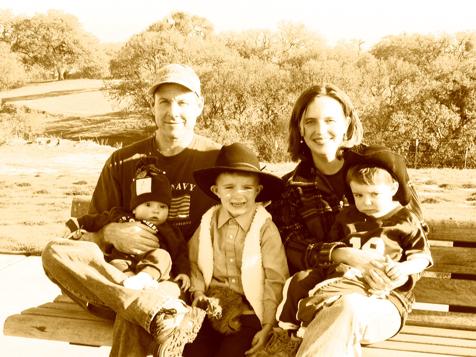 Bryan, Jessica, and boys, 2002.