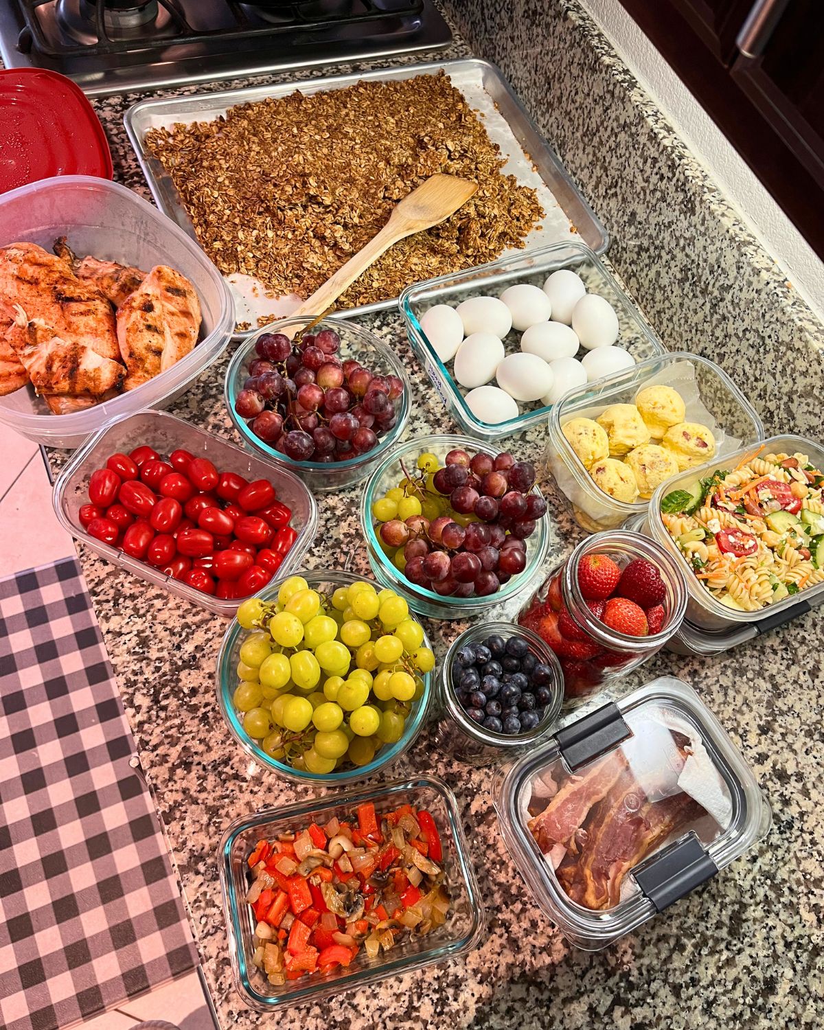 meal prep items on counter.