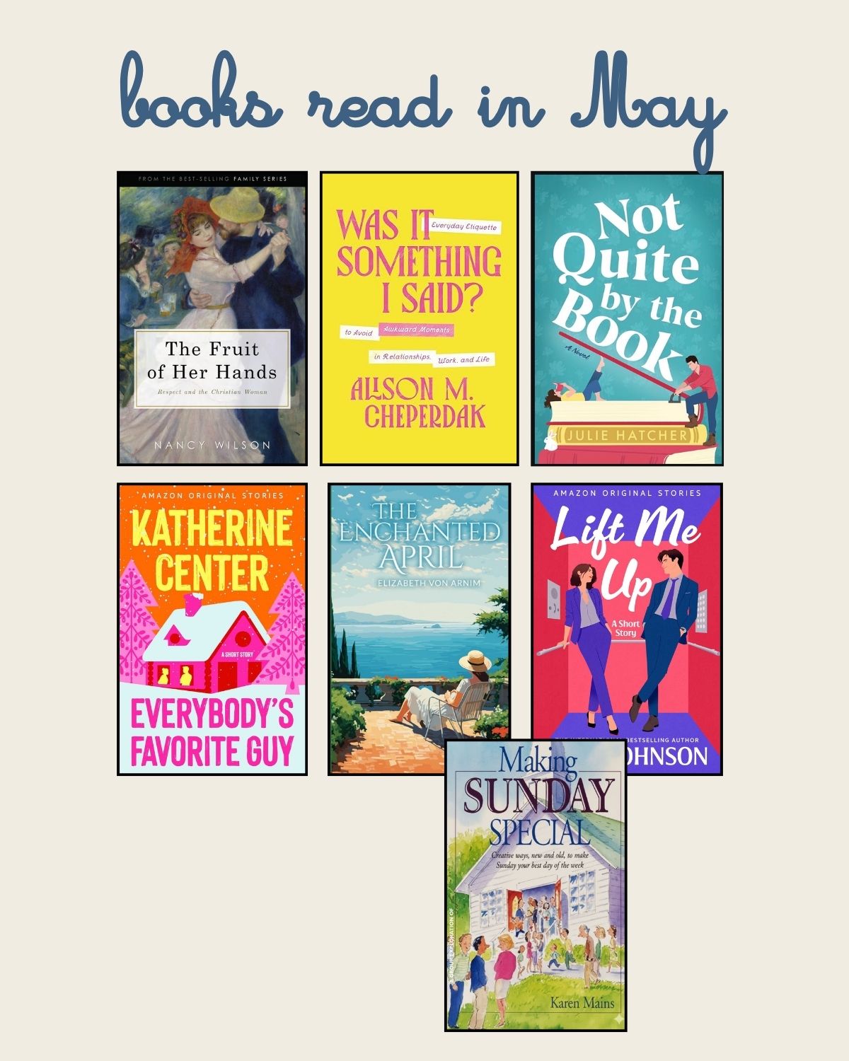 collage of books I read in May.