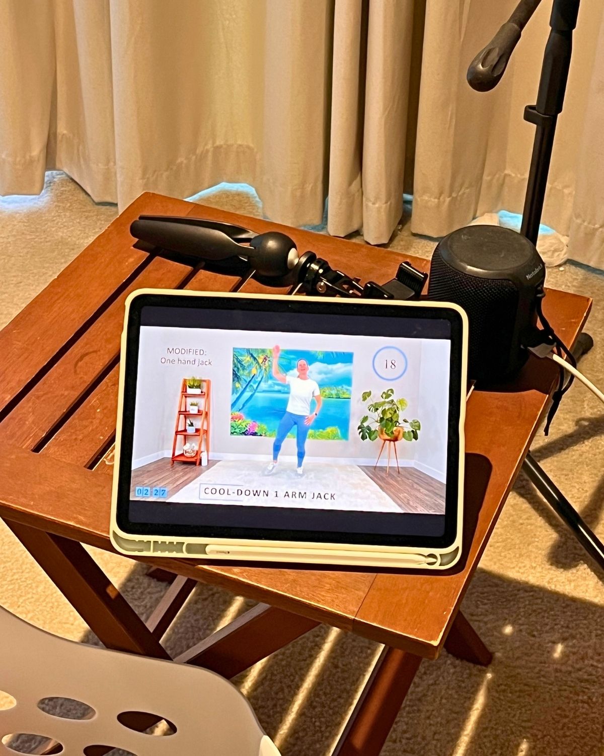 tabata video on iPad.