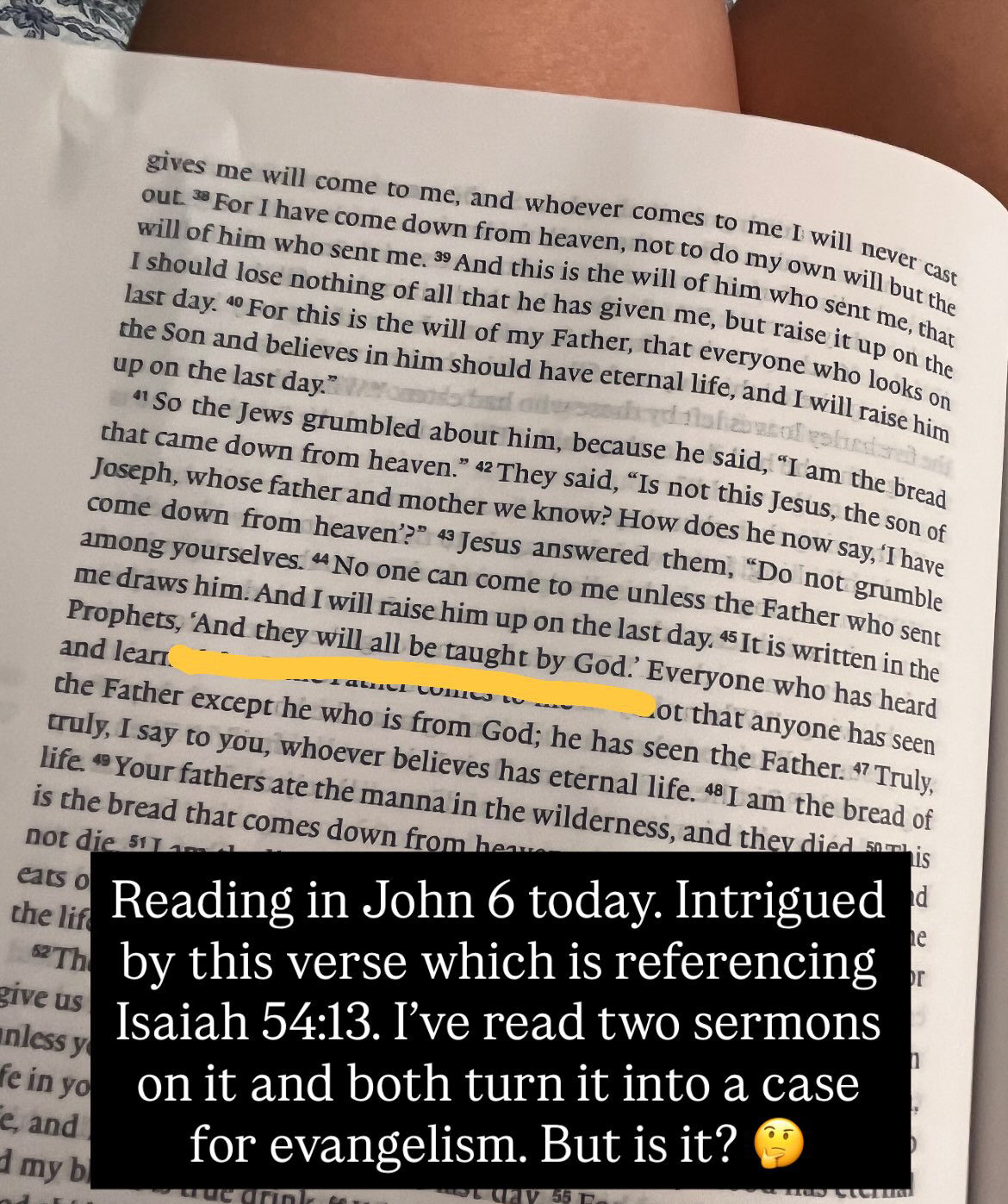 page from bible of john 6.