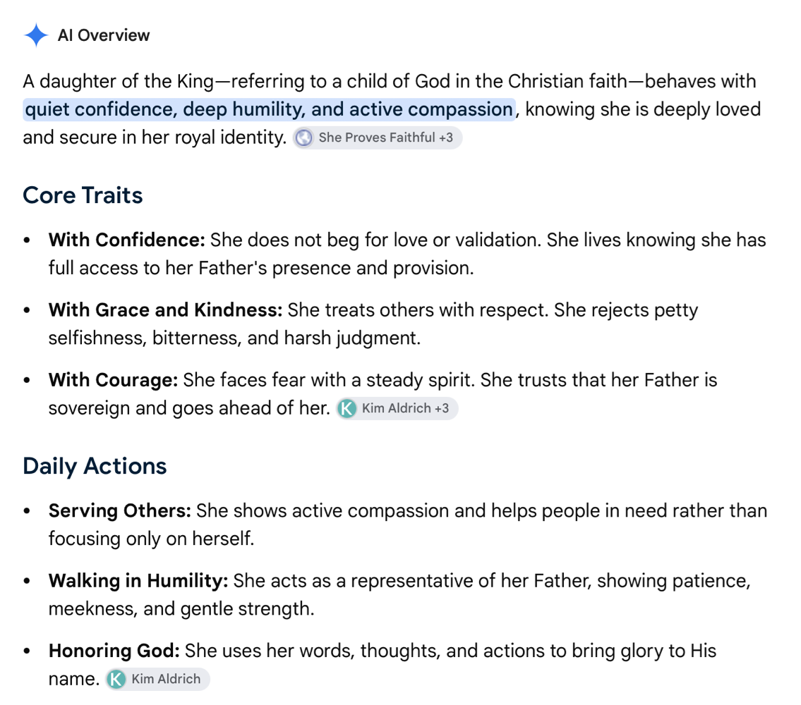 daughter of the king AI overview.
