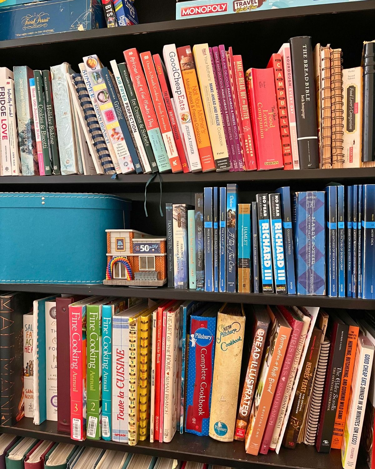 home library shelves.